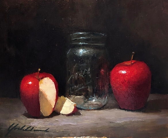 Kerr Jar & Apples 8x10 at Hunter Wolff Gallery